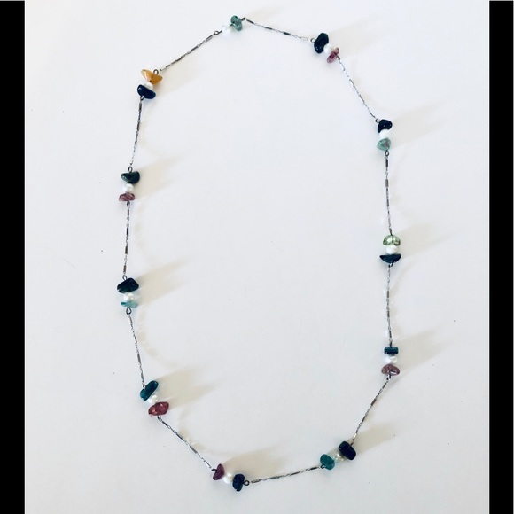 Vintage Pearl & Polished Gemstone Necklace - Picture 2 of 4